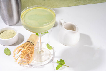 Matcha martini cocktail