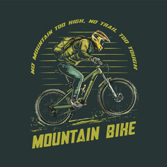 Vector modern Mountain Bike t-shirt design template