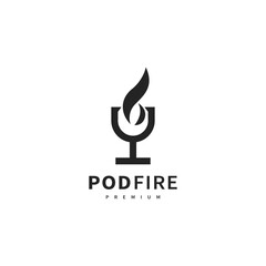 fire podcast icon logo design inspiration