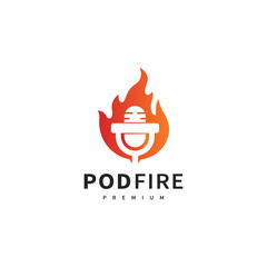 fire podcast icon logo design inspiration 2