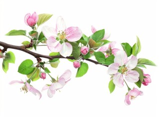 In Full Bloom: Apple Blossom Branch Gracefully Stands Alone in Spring - Artistic 4:3 Composition