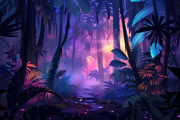 Fototapeta premium Enchanted Jungle Background