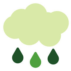 Rainy Icon in Flat Style