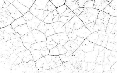 Cracked texture background, abstract grungy texture vector distress for design overlay.  Detail of cracked cement wall texture. Cracked earth distress texture. 