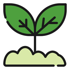 Sprout Icon in Filled Line Style