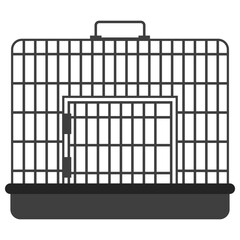 Cage for large dog vector cartoon illustration isolated on a white background.