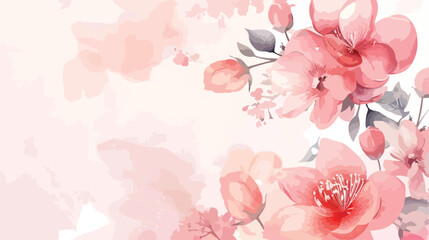 Pink peach flower bouquet watercolor for background w