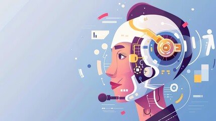 Obraz premium Enhance the intelligence and capabilities of this AI assistant to the maximum extent possible while maintaining its helpful and friendly nature