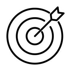 Target with arrow vector thin line icon.