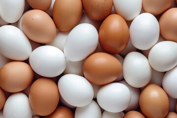 White and brown eggs.