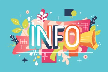 Obraz premium 「INFO（インフォ）」の文字が入ったグラフィック（情報・案内・伝言・通知）