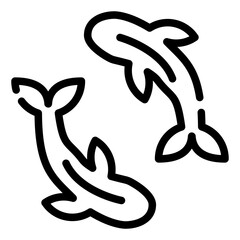 Carp Icon in Line Style