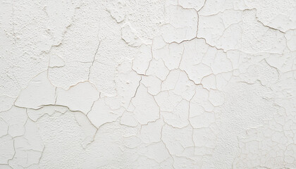 White concrete wall background texture with plaster peeling off abstract stucco pattern.Panorama of Old cement wall painted white, peeling paint texture and background