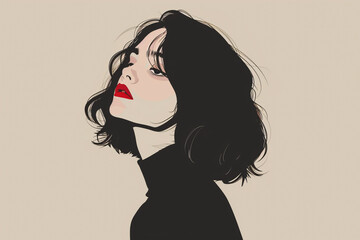 Beautiful portrait woman vector illustration.