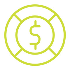 Dollar coin Vector Icon Design Illustration