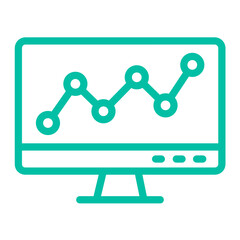 Line chart Vector Icon Design Illustration