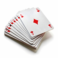 playing cards on white background
