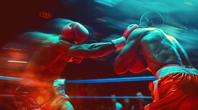 Abstract image of boxing in the ring, European Amateur Boxing Championships