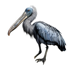 Fototapeta premium Majestic Shoebill Stalking Through the Wetlands Isolated on Transparent Background