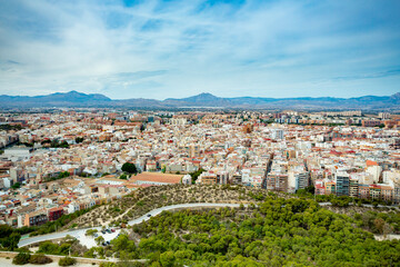 Fototapeta premium Alicante, Spain. View over the city from Santa Barbara Castle 