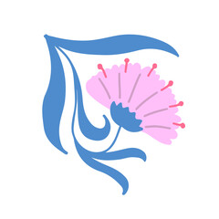 Obraz premium Colorful floral doodle illustration in a trendy style