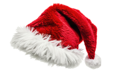 santa claus christmas xmas hat, isolated on white or transoarent png