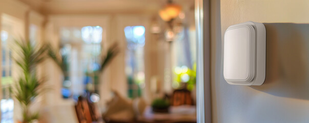 Carbon Monoxide Detector Installed in Cozy Living Space for Protection