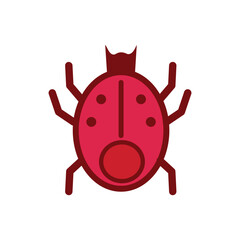 Fototapeta premium Ladybug flat color icon. Isolated on white background. illustration. Animal design elements in a flat style. Cartoon animals
