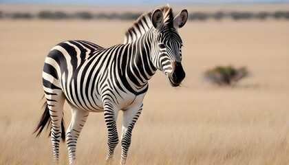 A Zebra With Its Mane Blowing In The Wind