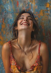Naklejka premium portrait of a young woman smiling
