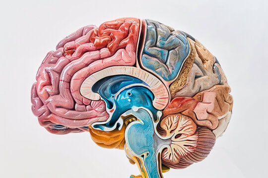 Human brain anatomy. Cross section structure