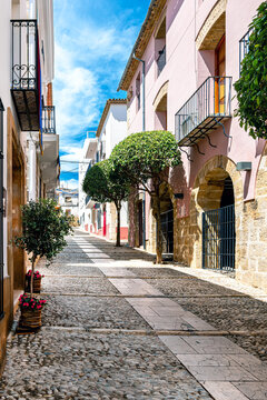 Traditional old town street in Benissa, Costa Blanca, Spain