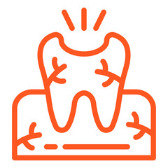 Broken Tooth Vector Icon Design Illustration