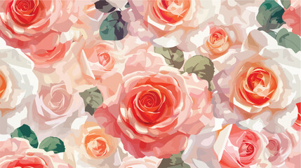 Rose flower pattern with watercolor for background fa