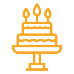 Birthday Cake Vector Icon Design Illustration