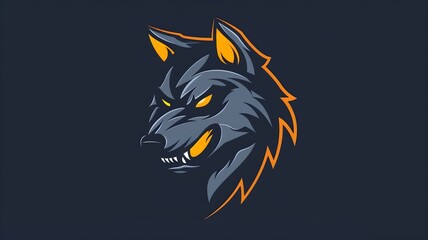 Fototapeta premium A majestic wolf mascot integrated seamlessly with a modern logo mark, captured in crisp detail to create a visually striking and memorable brand identity in HD resolution. 
