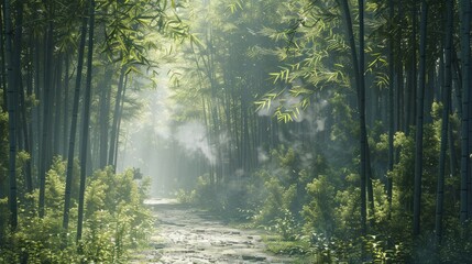 Fototapeta premium morning in the bamboo forest