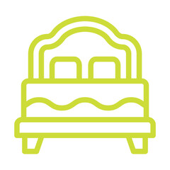 Double Bed Vector Icon Design Illustration