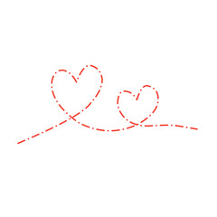 Hand drawn heart line art