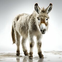Fototapeta premium Donkey in studio. isolated on white background. side view.