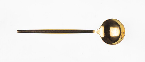 golden spoon isolated on white background