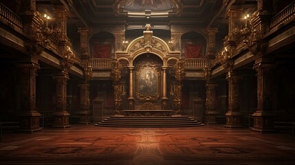 Interior of the church of the holy sepulchre. AI generated art illustration.