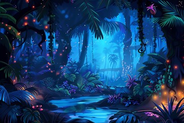 Fototapeta premium Jungle Fantasy scene