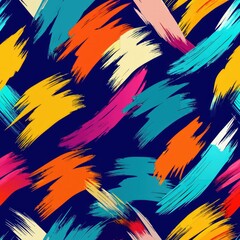 Obraz premium Seamless pattern of gestural brush strokes capturing the essence of a bustling cityscape, Generative AI