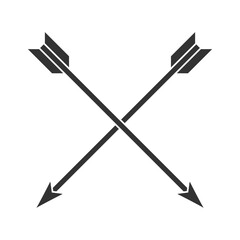Vector icon of two crossed arrows in a minimalist black and white style.