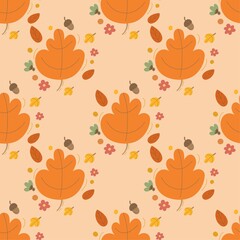 seamless pattern with autumn leaves, seamless pattern illustration.