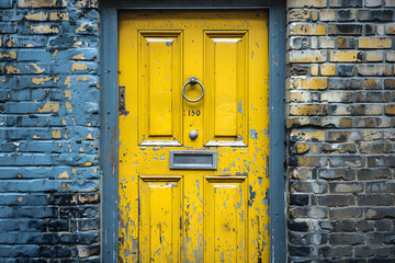Vintage Yellow Door Design: A Bold Contrasting Blend of Tradition and Modern Aesthetic