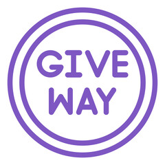 Give way Vector Icon Design Illustration