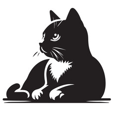 Obraz premium Poppy cat -Bella cat Silhouette -Misty cat vector image -Molly cat -Daisy cat -Tilly silhouette -Luna cat -Lily.