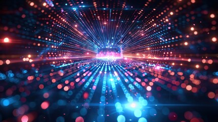 Obraz premium Digital network and computing background in vibrant colors illustrating the fastpacked and interconnected world of modern technology